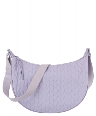 Leaf Quilted Hobo Crossbody Bag LM0346 LAVENDER